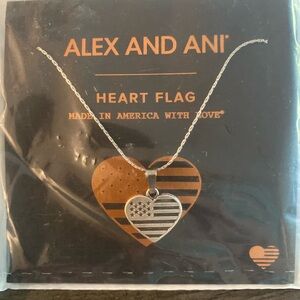 Alex and Ani Heart Flag Pendant Necklace in Sterling Silver